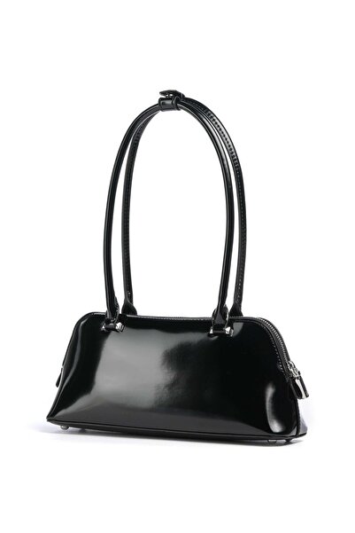 Guess Kadın Arnela Parlak Yüzeyli Omuz Çantası - Siyah