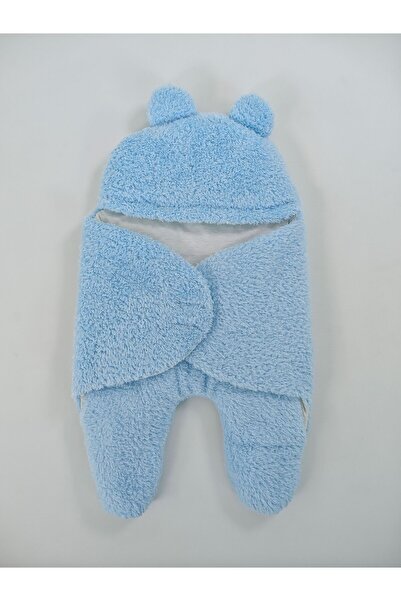 Tomuycuk 0-6 Months Fiber-Eared Plush Baby Swaddle Welsoft Fabric Newborn Sleeping Bag