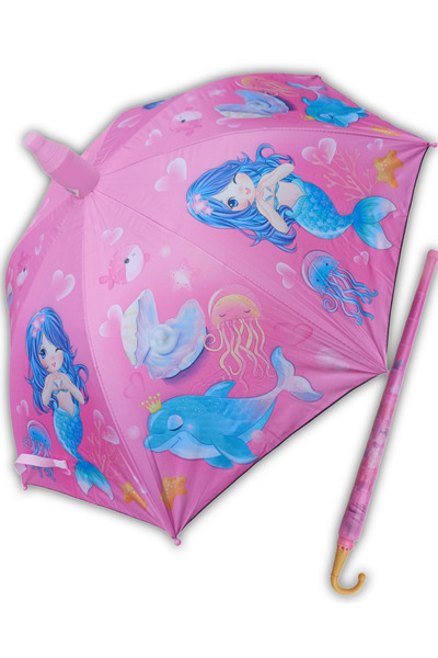 KY Bardaklı Dondurma Kulahı Saplı Yüksek Kalite Uzun Ömürlü Kız Çocuk Şemsiye...