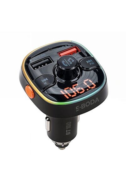 E-BODA Modulator FM BT 100, Bluetooth, Încărcare rapidă 3.0, Negru