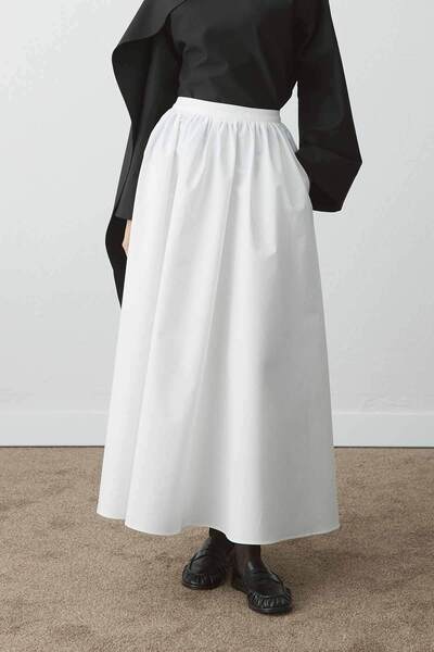 Hooopstore Premium Poplin Balloon Ecru Skirt