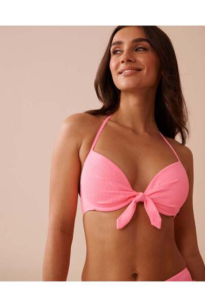 La Vie en Rose FIZZY PINK Textured Push-up Bikini Top