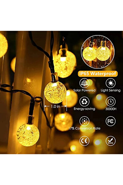 Genel Markalar 5 Metre Sarı Opak Solar Top LED Işık