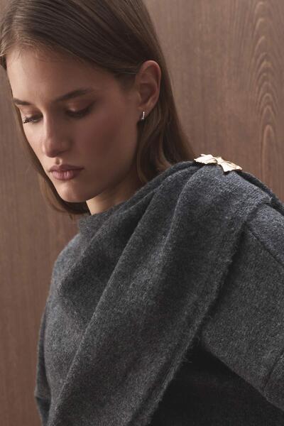 Hooopstore Metal Yonca Gold Broş