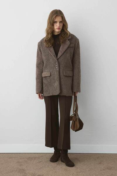 Hooopstore Premium διπλό κορδόνι στο μέσο καφέ μπλέιζερ