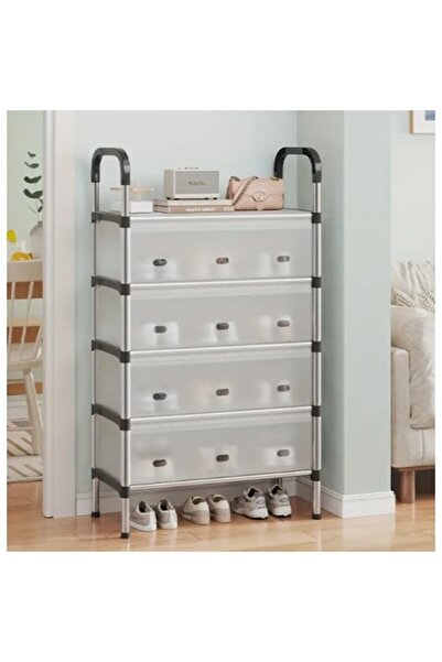 OEMN Suport metalic pentru pantofi cu 4 rafturi închise