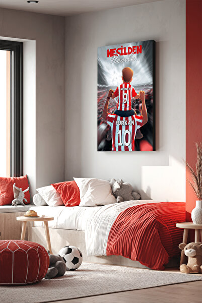 Ahsen resim çerçeve Kırmızı Beyaz Kişiye Özel Baba Oğul Kanvas Tablo