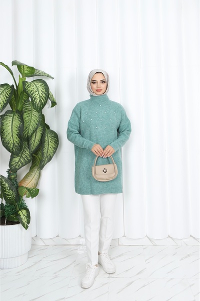 NİSUM MODA Stoned Knitwear Tunic