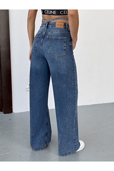 NOA LİNE N76 Широкі жіночі штани з поясом