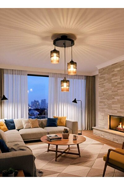 Aydınlatma Dünyam Vianna 3lü Siyah Avize