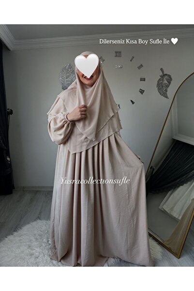 Yüsra Collection Σετ Ayrobin με φόρεμα και κοντό σουφλέ 2 τεμαχίων