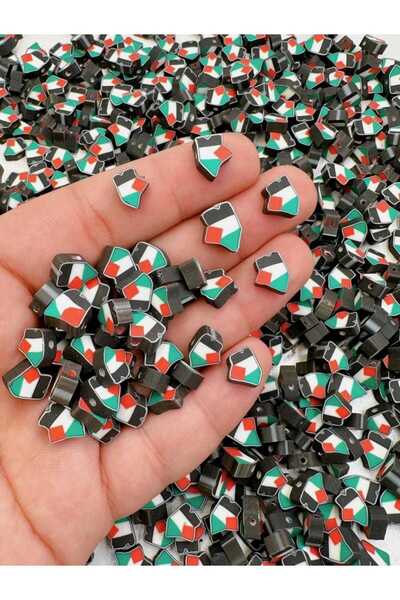 yiğit aksesuar خرز فيمو بتصميم علم فلسطين 100 قطعة