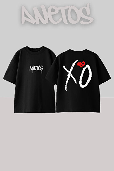 Anetos Μπλούζα The Weeknd 7 Σχεδίαση με Εκτύπωση στην Πλάτη από Βαμβάκι Μαύρη...