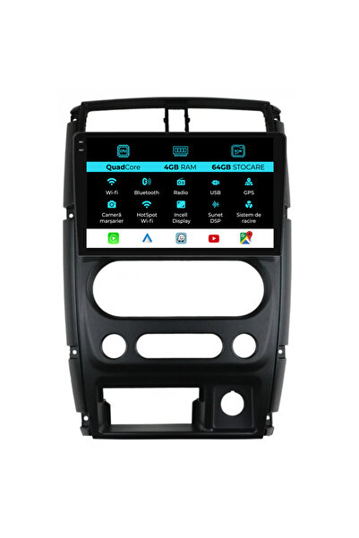 NavStore Navigatie Dedicata Suzuki Jimny 3 (2005-2019),QuadCore, 9Inch, 4Gb Ram, 64Gb Stocare, Carplay