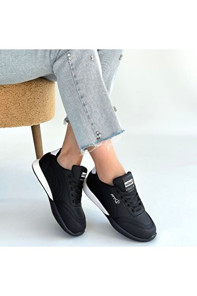 Erbilden Tawen Black Leather Lace-Up Sneakers