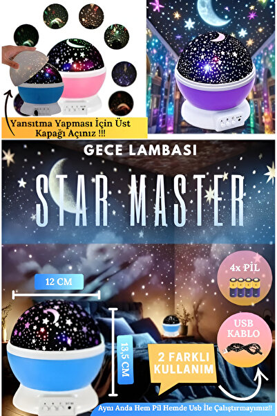 nextbuy Star Gökyüzü Projeksiyon Dönen Gece Işığı Yıldızlı Tavan Ledi Yansıtm...