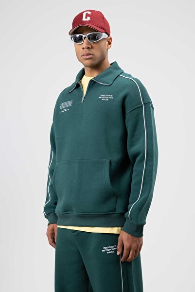 VAMOSCLO Σετ αθλητικής φόρμας oversized με λεπτομέρεια ρίγες Nefti