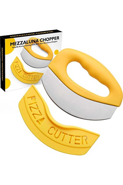 TERRION سكين بيتزا هزاز من الفولاذ المقاوم للصدأ مع غطاء للشفرة - قاطع بيتزا ...