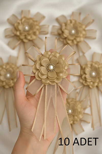 SırmalıHome Gelin Bohçası İçin Çiçek Motifli 10 ADET KAHVE Bohça Çiçeği Bohça...