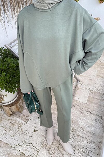 lamelif Σετ αθλητικής φόρμας με λεπτομέρειες χακί