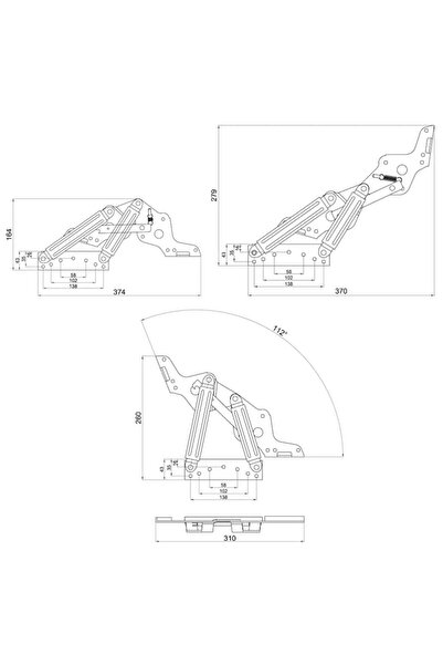 OEM Set of 2 heavy-duty sofa hinges