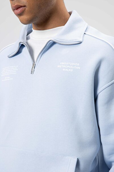 VAMOSCLO Σετ αθλητικής φόρμας oversized με λεπτομέρεια ρίγες Baby Blue