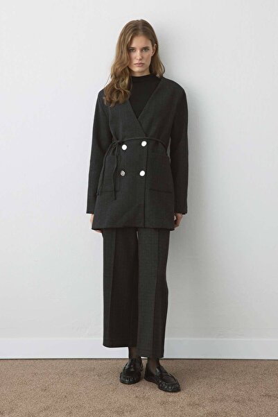 Hooopstore Black Suit with Panama Knit Pants