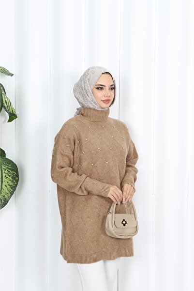 NİSUM MODA Πλεκτό τούνικ με πέτρες