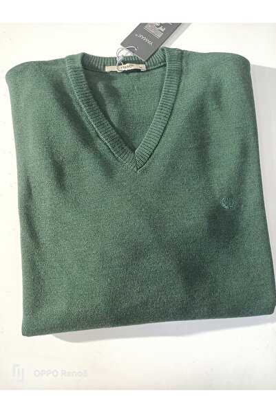 güleç gym Yamak Knitwear Steel Knit V-Neck Wool Sweater
