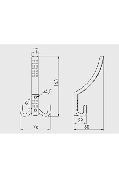 GTV Hangers K23 A0 76x143 mm, 3 hangers, antique brass