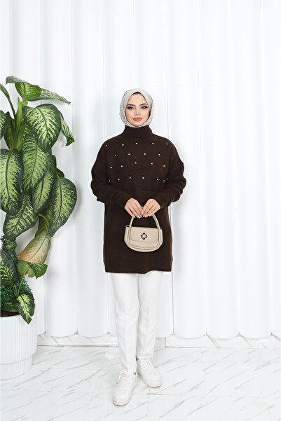 NİSUM MODA Taşlı Triko Tunik