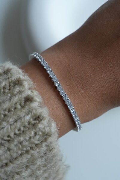 Minimo 3mm Döküm Su yolu Bileklik | 925 Ayar Gümüş