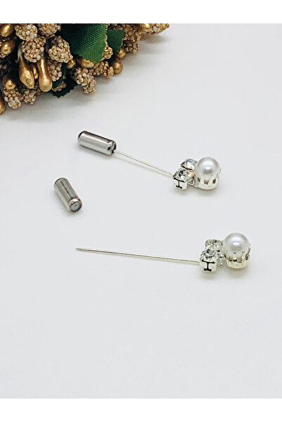 İnDerin Scarf Pin with Stone Locking Mechanism, Can Be Attached to a Scarf for Promises, Engagements, or Weddings, Set of 2