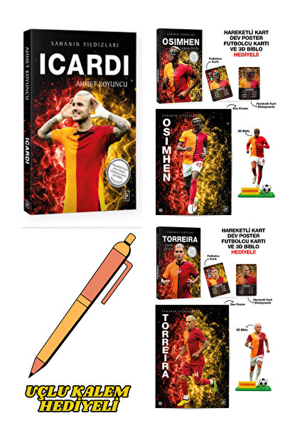 Parodi Yayınları Osimhen - Torreira - Mauro - 3 Lü Kitap Seti - Uçlu Kalem He...