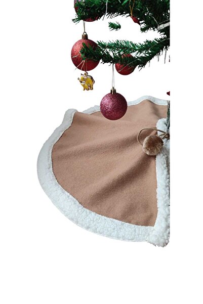 MODA NUR Christmas Tree Skirt, Pine Tree Foot Mat Cover, Milk Coffee Color, 70 cm