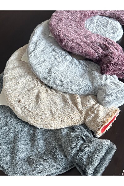 aysequlce Boyun ve Omuz İçin Peluş Sıcak Su Torbası – Rahatlatıcı, Doğal Kauçuk, Boyunluk Tasarım - GRİ RENK