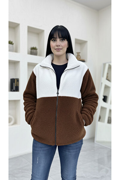 Fifty Color Модерно, унисекс, цветни блокове, цип, стояща яка, шерпа, полар, плюшено яке