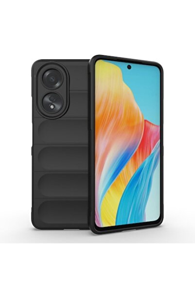 SOFAL Θήκη τηλεφώνου για Oppo A58 4G (P305) — Πολυουρεθάνη, Μαύρη