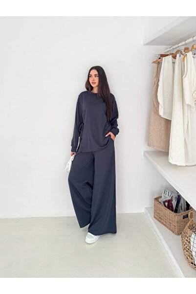 By Kuzey Aras Modal Fabric Tie Detail Double Suit