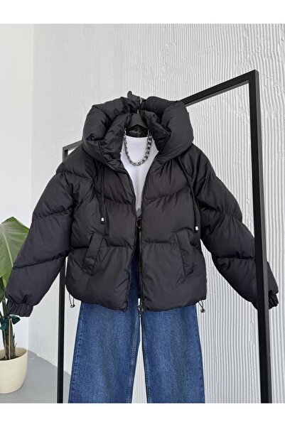 FERZOLAİO معطف منفوخ أسود