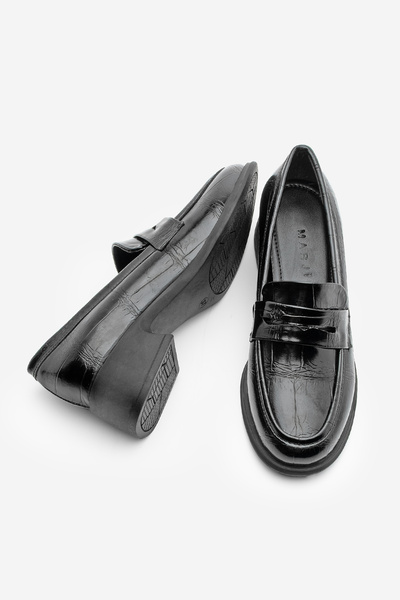 potinonline K1066 Дамски обувки с нисък ток от крокодилска кожа за ежедневно носене