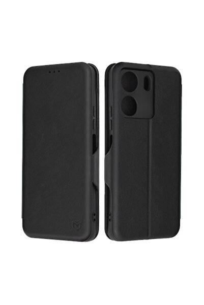 SOFAL Husă de telefon pentru Xiaomi Redmi 13C 4G / Poco C65, O46, piele ecologică, neagră