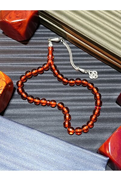 Anemore Collection سبحة من خشب العنبر بلون العسل بقطع كروي