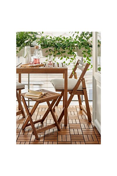 IKEA Table Suitable for outdoor, light brown stained, 75 x 63 cm