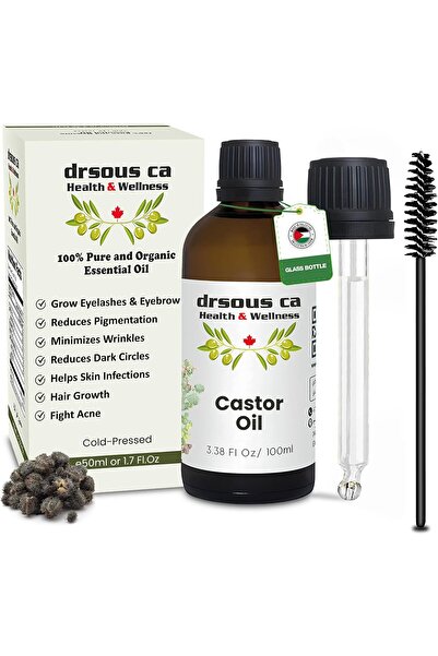 dr sous زيت الخروع العضوي ١٠٠ مل | ١٠٠٪ نقي ومعصور على البارد للشعر والبشرة و...