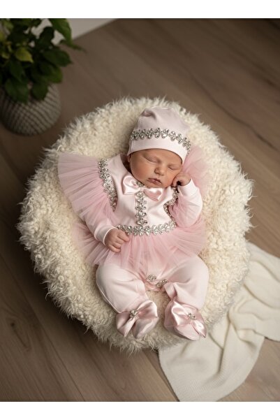 By Serpil Şener Pembe kız Hastane çıkışı- Yenidoğan tulum Takımı- süslü bebek...