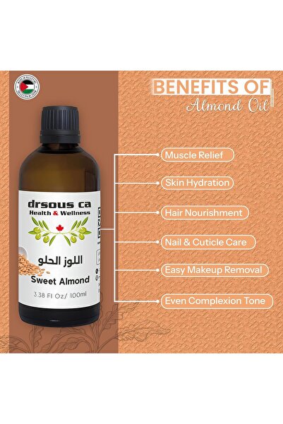 dr sous Drsous Ca Organic Sweet Almond Oil 100ml (Cold Pressed)