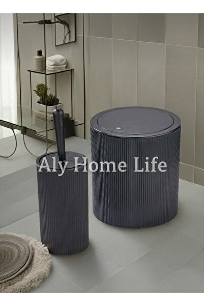 ALY DURU طقم حمام دائري مكون من قطعتين - طقم فرشاة مرحاض للسلة المهملة