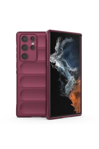 SOFAL Husa pentru Samsung Galaxy S22 Ultra 5G, H98, Poliuretan, Bordeaux