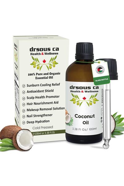dr sous Drsous Ca Organic Coconut Oil 100ml - 100% Pure Cold Pressed Virgin Coconut Oil for Skin & Hair